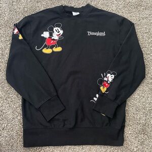 Men’s Disneyland Resort Disney Mickey Mouse Black Crewneck Sweatshirt Size S